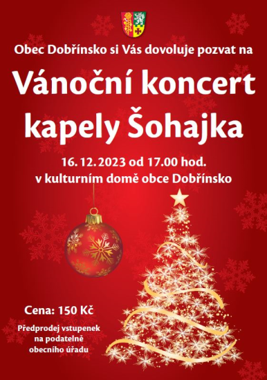 Vánoční koncert v Dobřínsku s kapelou Šohajka Vánoční koncert v Dobřínsku s kapelou Šohajka