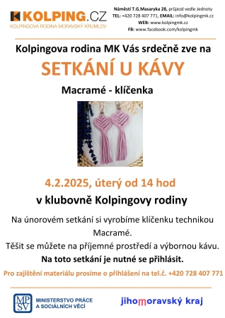 Setkání u kávy - Macramé klíčenka