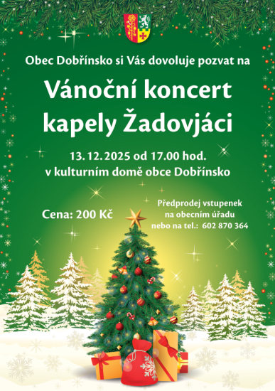 Vánočním koncert v Dobřínsku s DH Žadovjáci