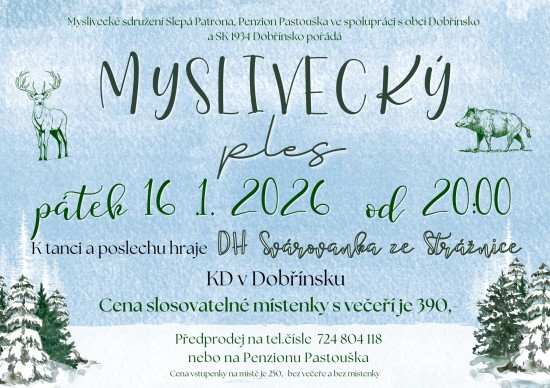 Myslivecký ples v Dobřínsku