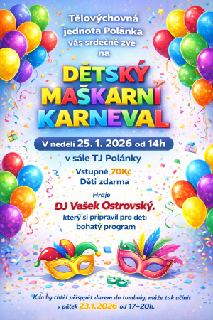 Dětský maškarní karneval v Polánce u MK