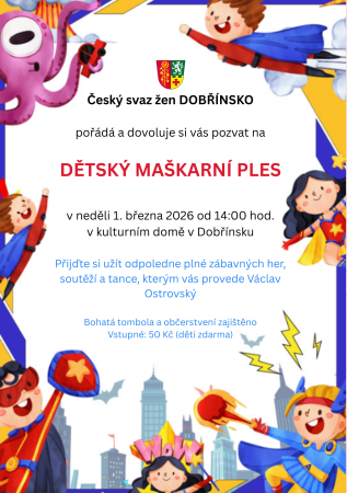 Dětský maškarní ples v Dobřínsku