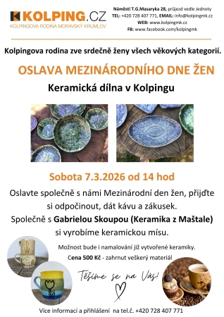 OSLAVA MEZINÁRODNÍHO DNE ŽEN - Keramická dílna v Kolpingu
