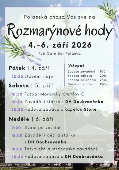 Tradiční Rozmarýnové hody v Polánce u MK