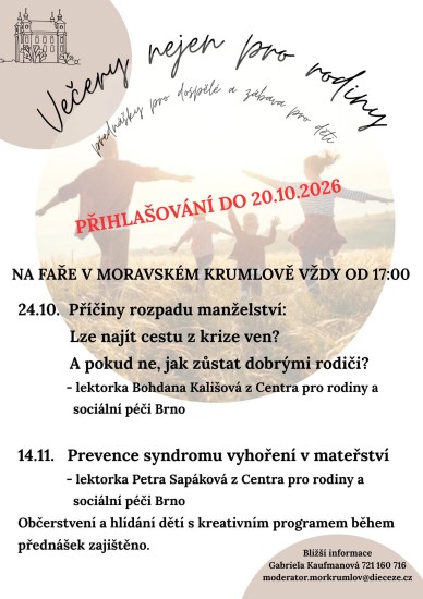 Přednáškové večery nejen pro rodiny